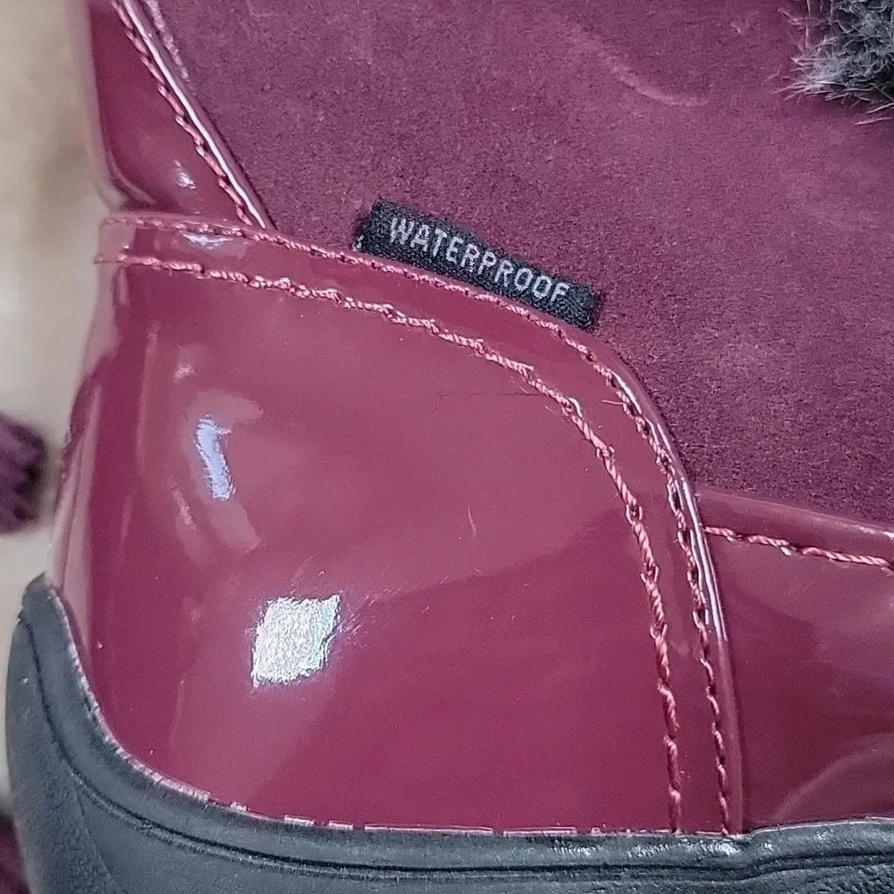 SPORTO MILLIE THERMOLITE WATERPROOF FAUX FUR BURGUNDY MILLIE BOOTS, SIZE 7 - NEW